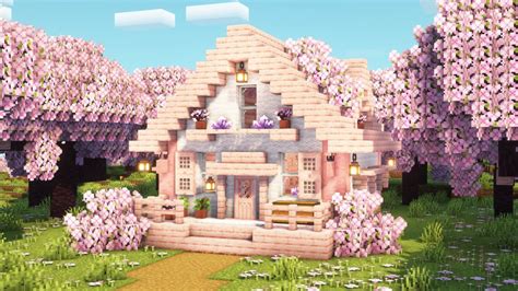 cherry blossom house designs minecraft|aesthetic cherry blossom minecraft house.